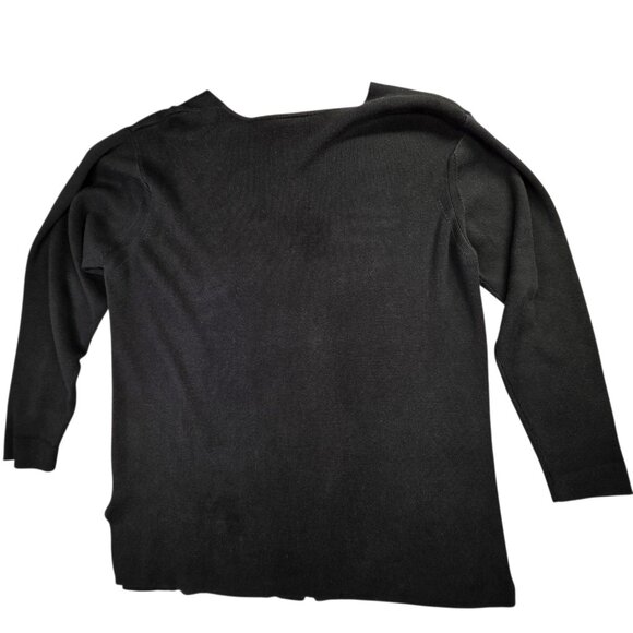 Talbots Sweater Women M Black Cardigan Tunic Button Minimalist Academia Vintage - Picture 7 of 10